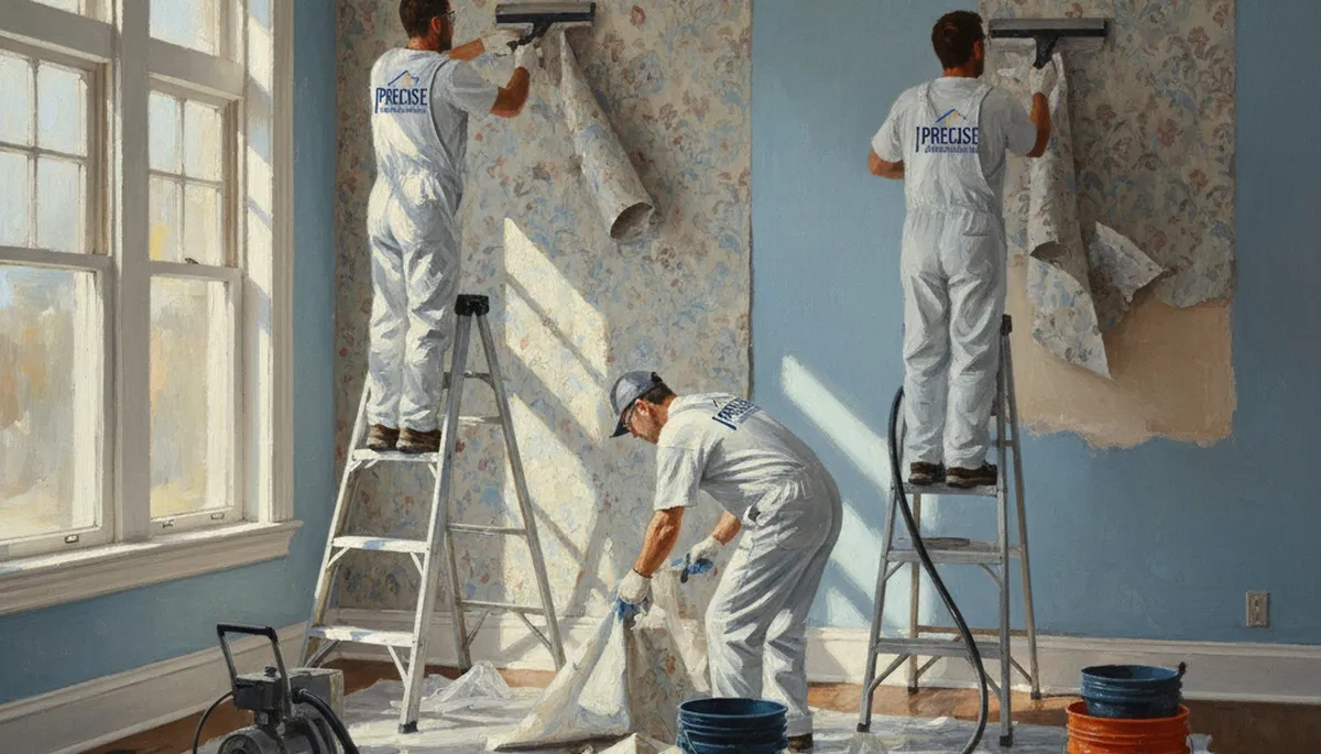 Wallpaper removal service in Billings, MT preparing walls for a fresh paint finish